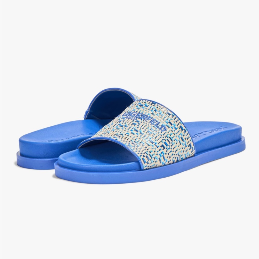 KARL LAGERFELD Women's Hazlet Flat Sandal Slide With Logo Size 8 - Picture 4 of 4